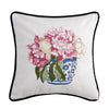 Peking Handicraft Pink Flowers Embroidered Pillows