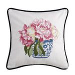 Peking Handicraft Pink Flowers Embroidered Pillows