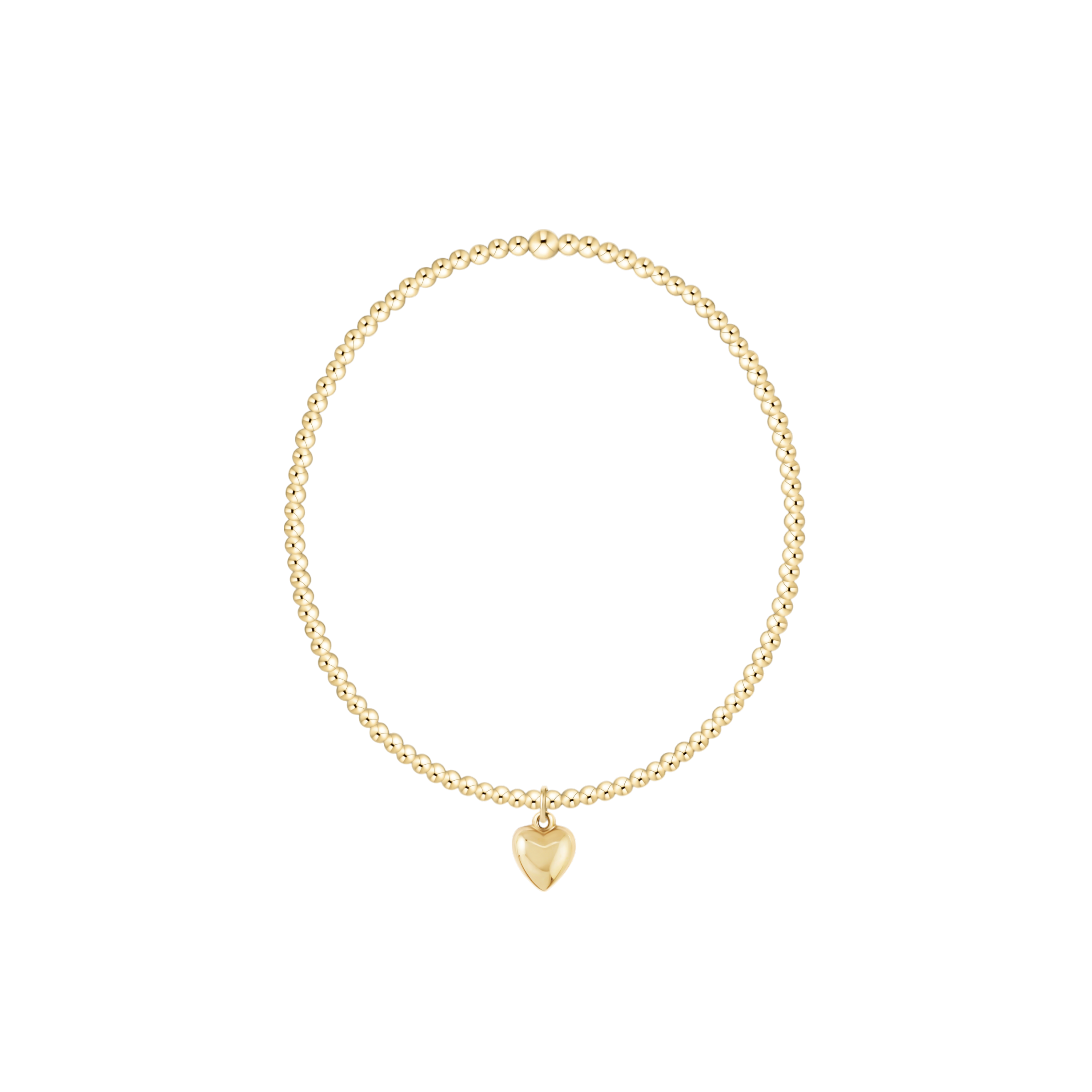 E. Newton Signature Gold 2mm Bracelet Love Plush Gold Charm