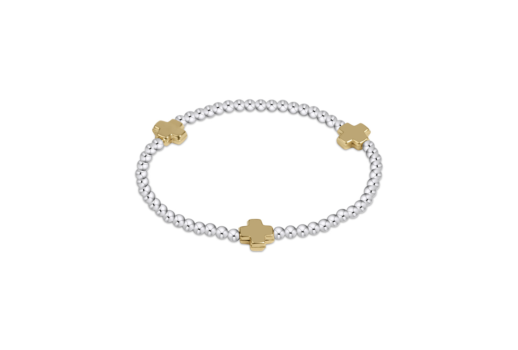 E. Newton Signature 3mm Bracelet with Cross Mixed Metal