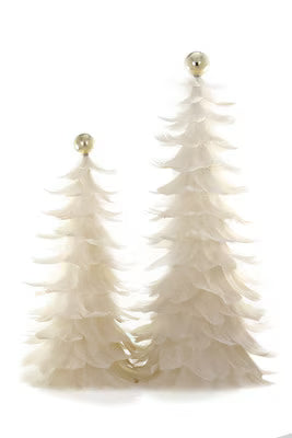 Feathered Tree Set of 2 - Cream