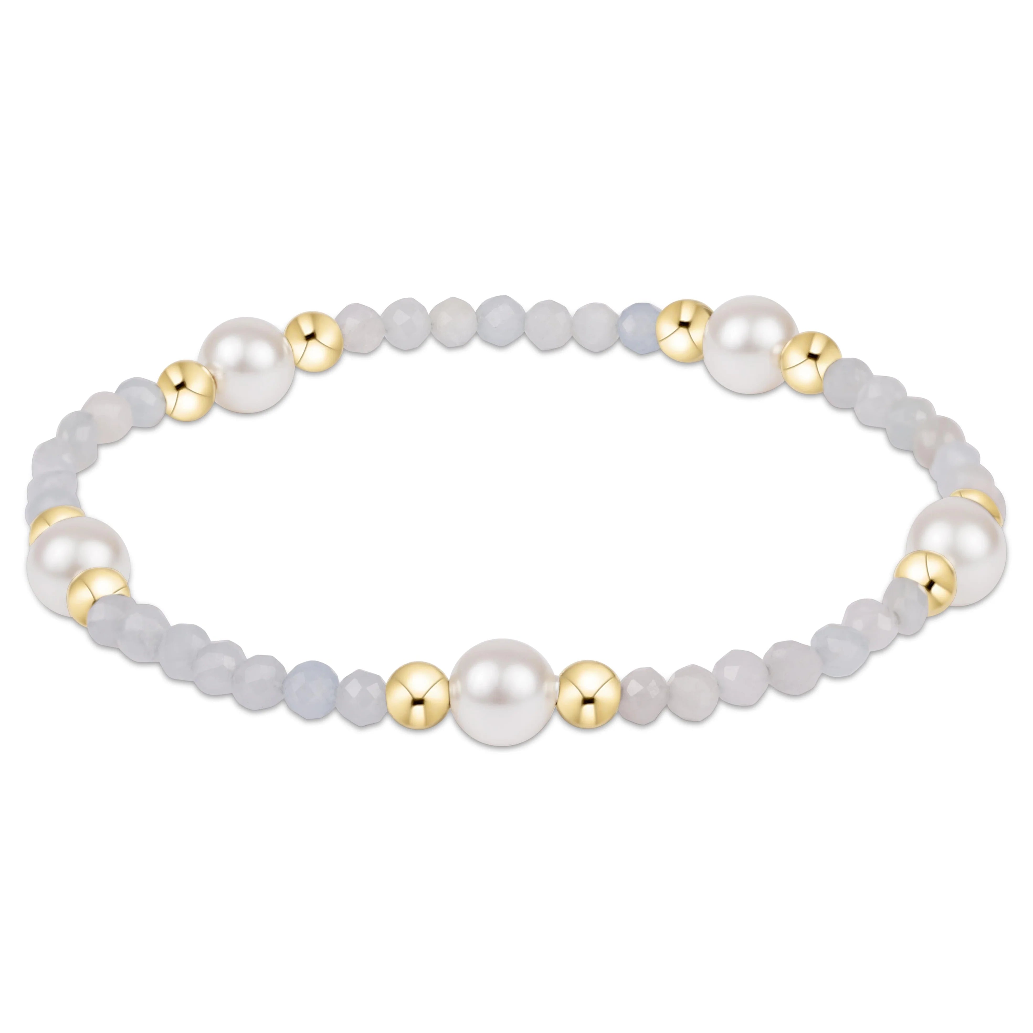 E. Newton Purpose Pearl Aquamarine Gem Bracelet