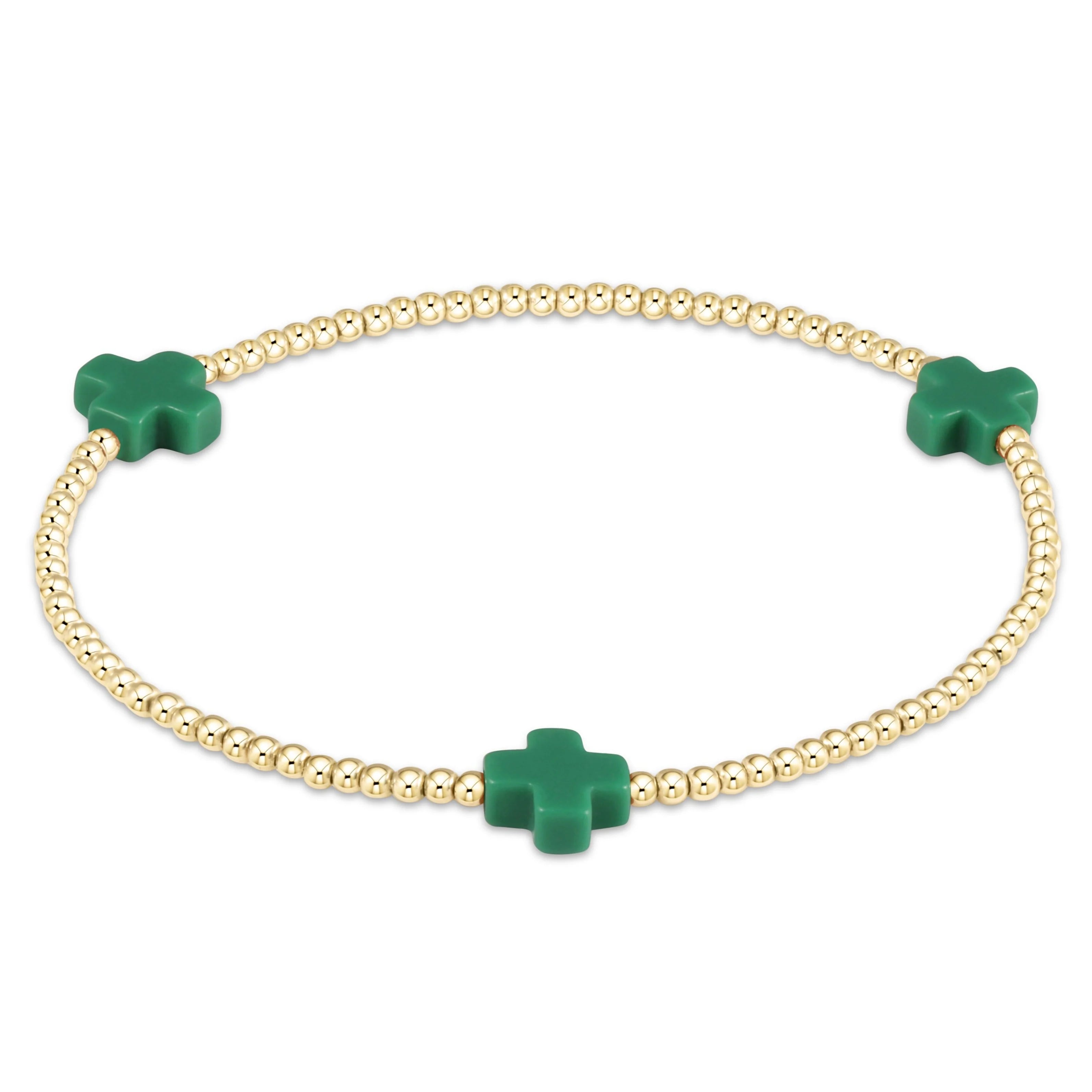 E. Newton Signuature Cross 2mm Emerald
