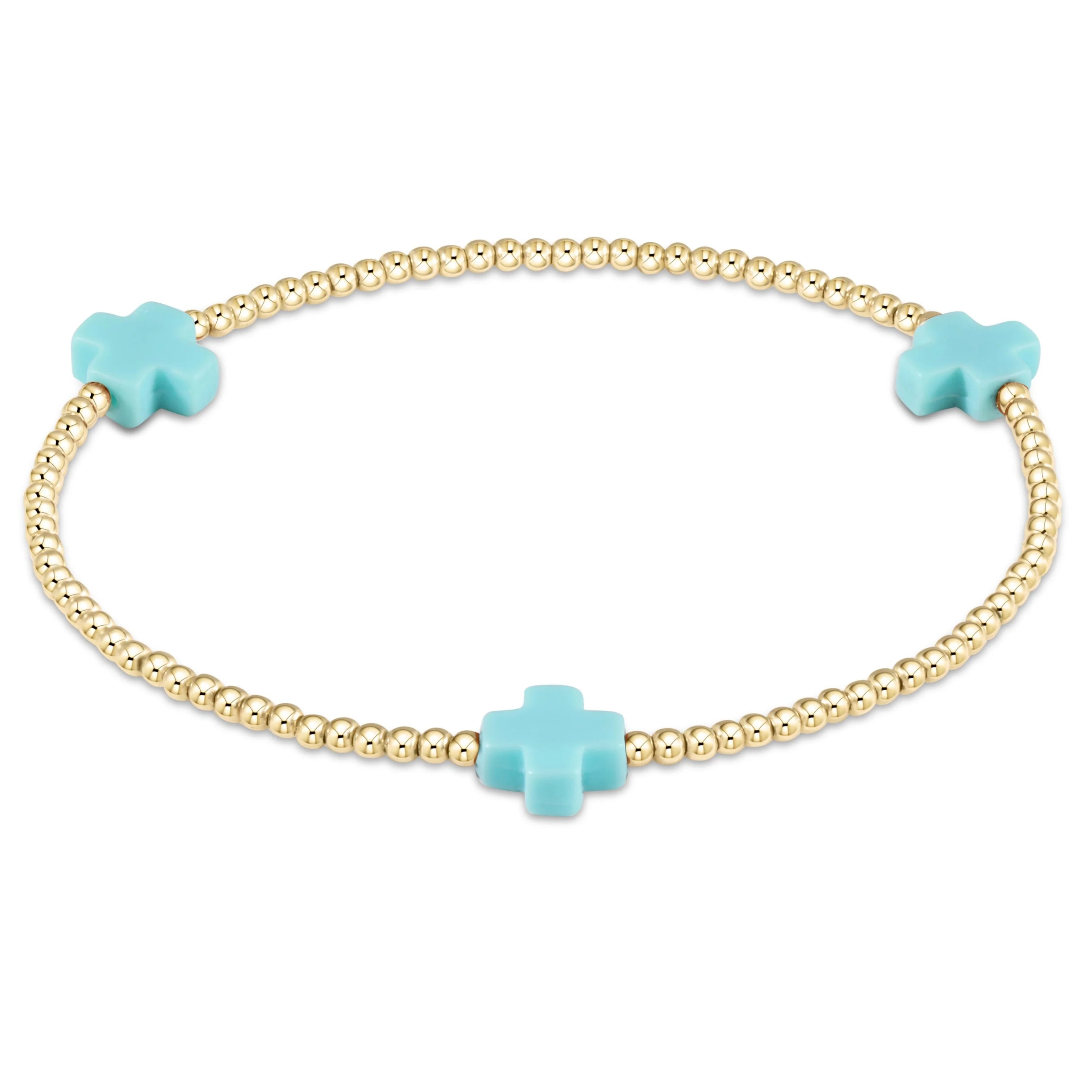 E. Newton Signuature Cross 2mm Turquoise