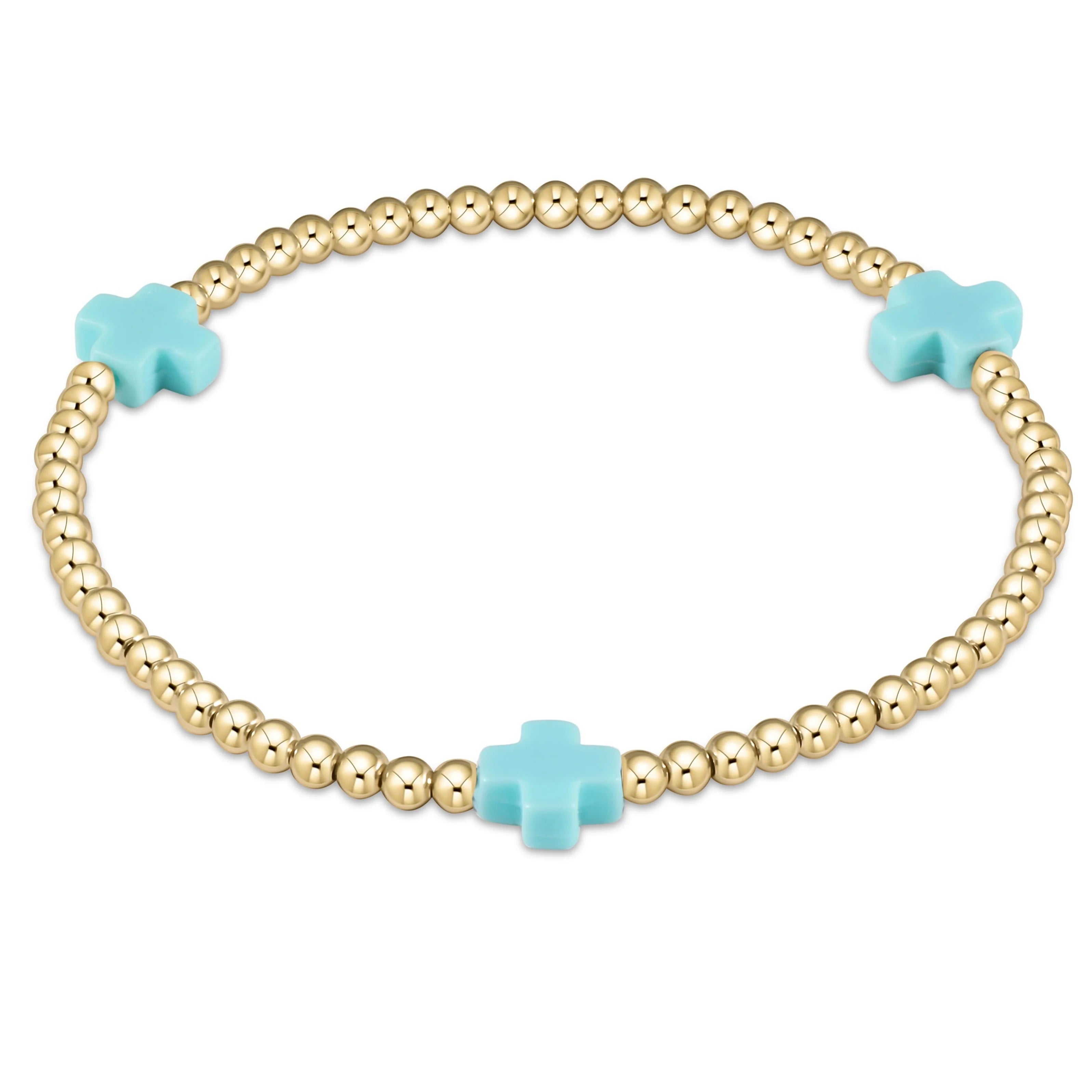 E. Newton Signature Cross 3mm Turquoise