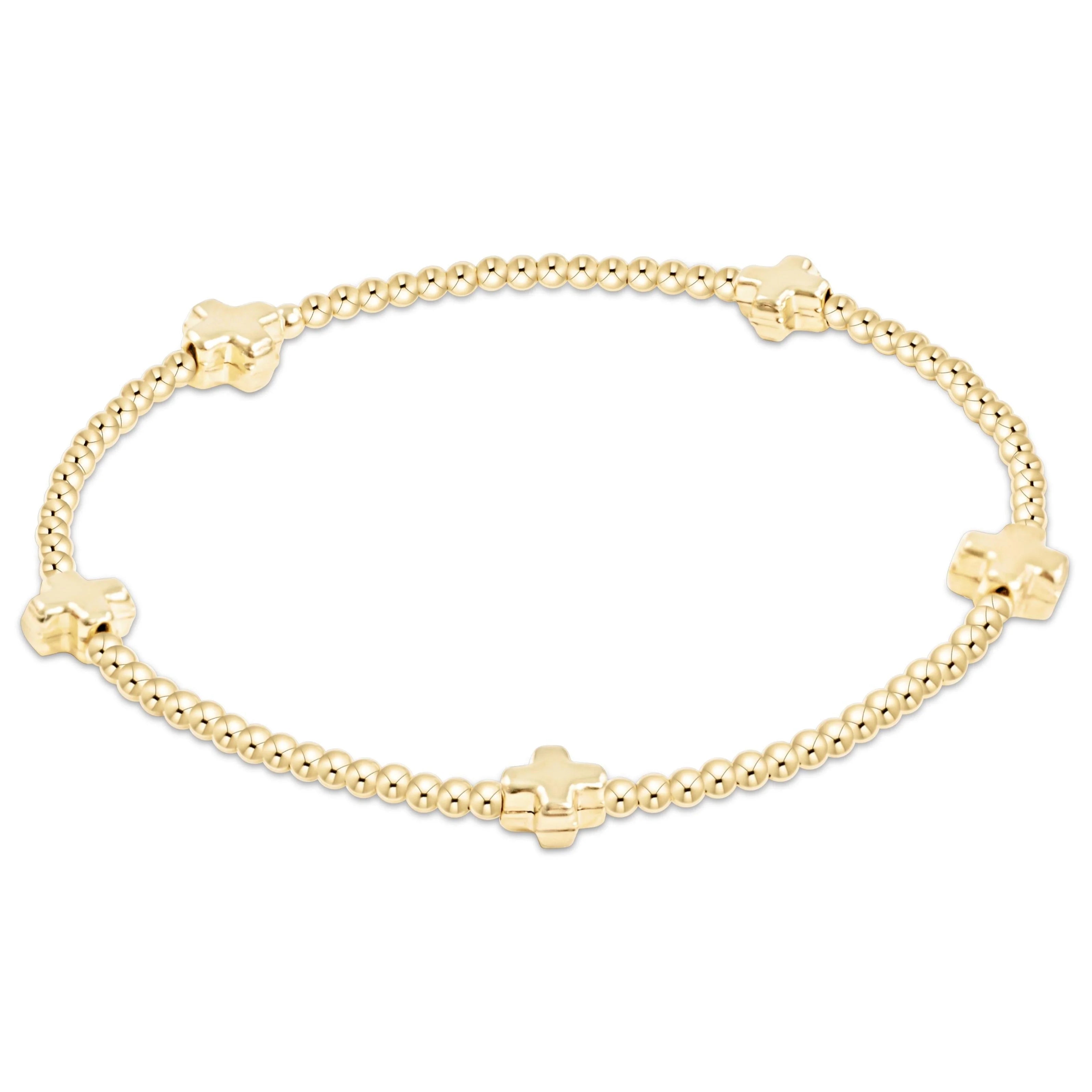 E. Newton Signature Cross 2mm Gold Bracelet
