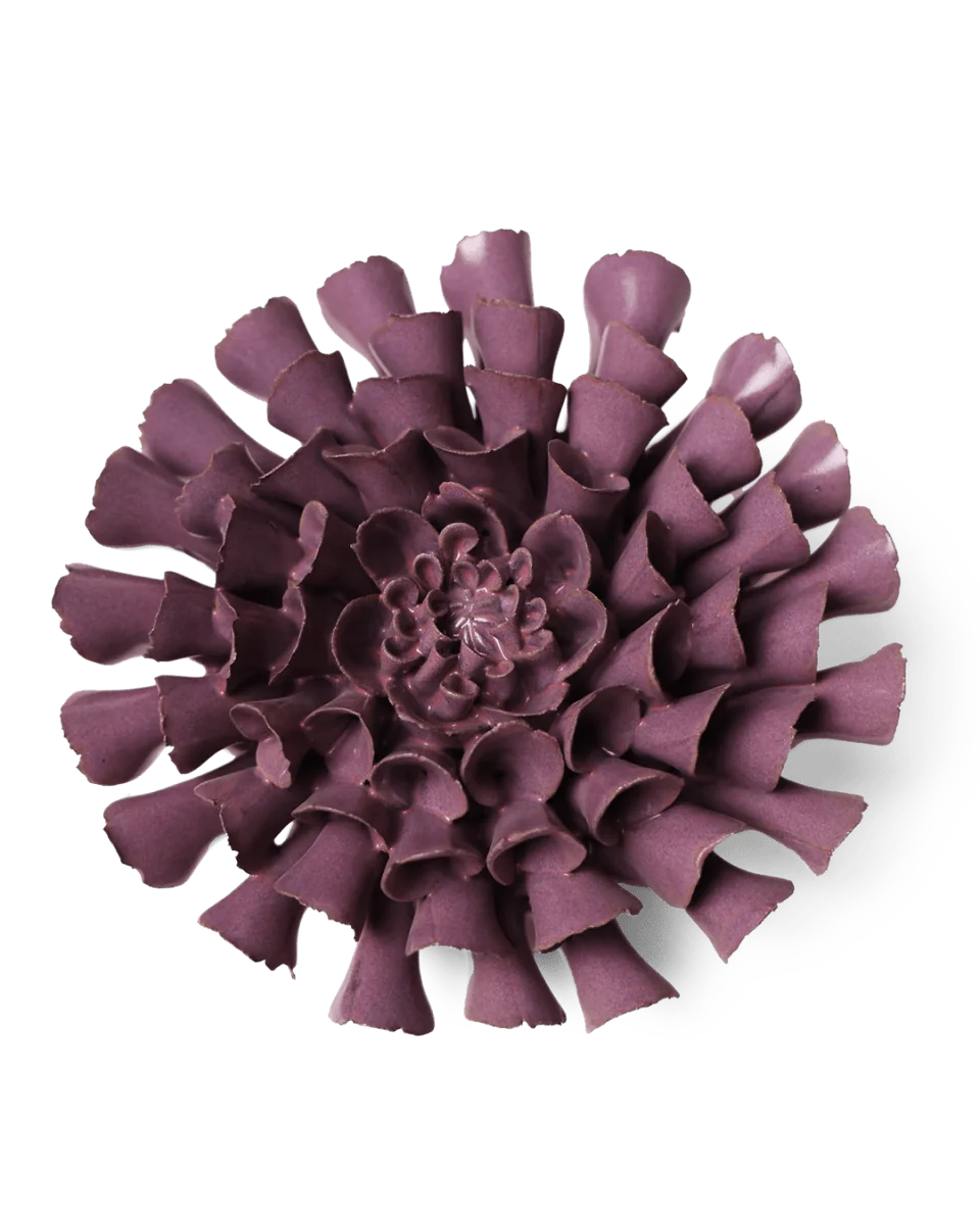 Violet Cornel Dahlia Ceramic Flower