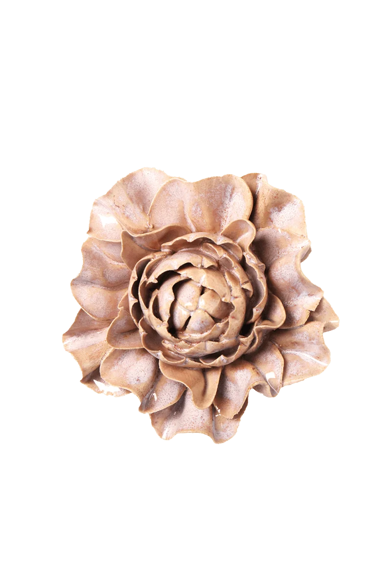 Pink Sand Hibiscus Ceramic Flower