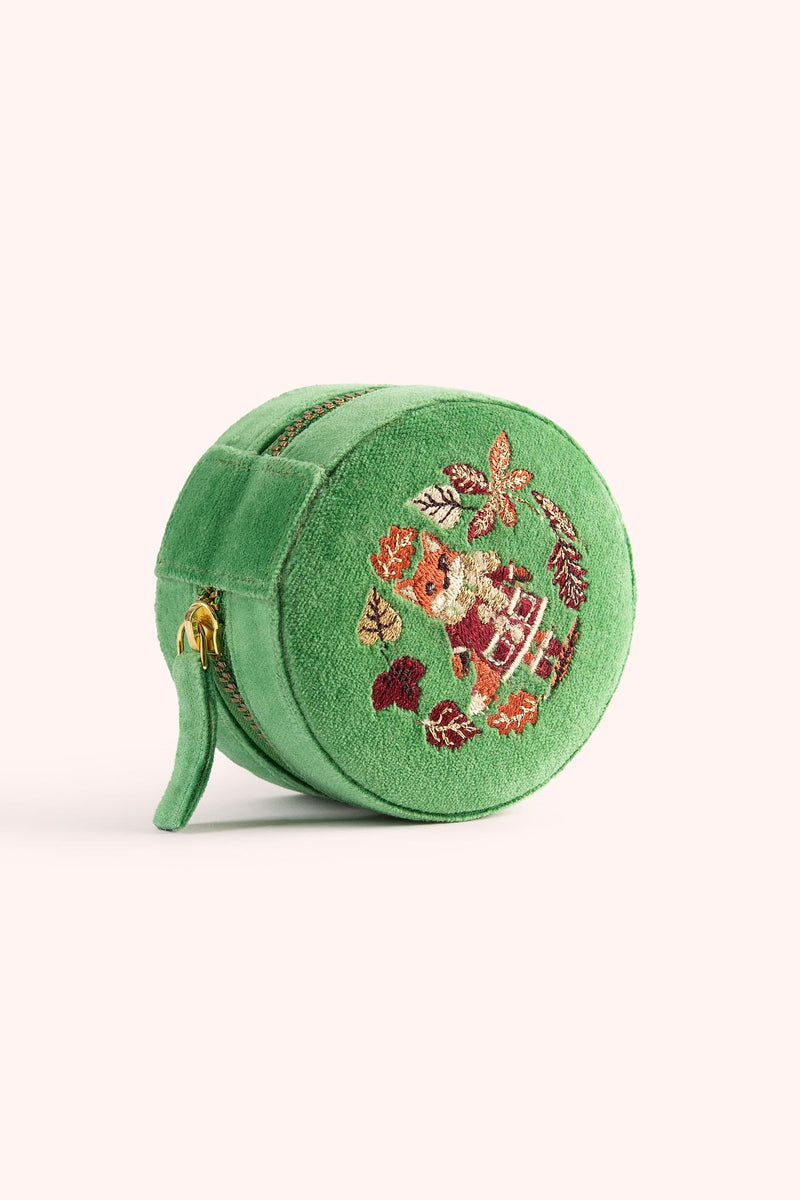 Powder Round Velvet Jewelry Box