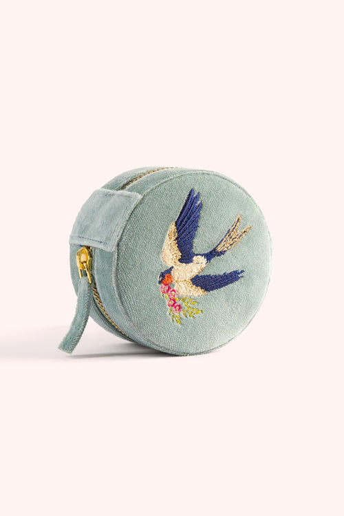 Powder Round Velvet Jewelry Box