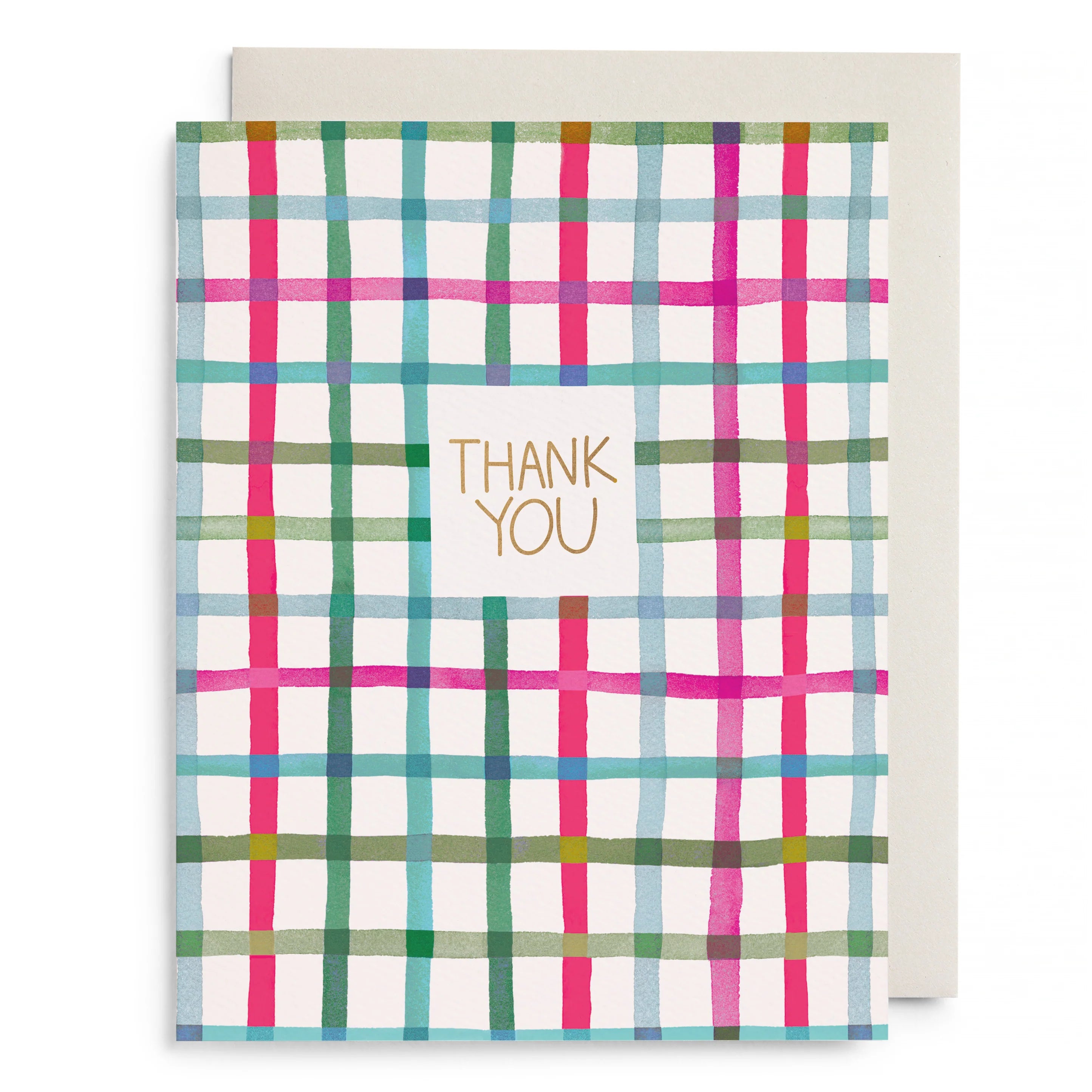 Happy Plaid Thank You Card