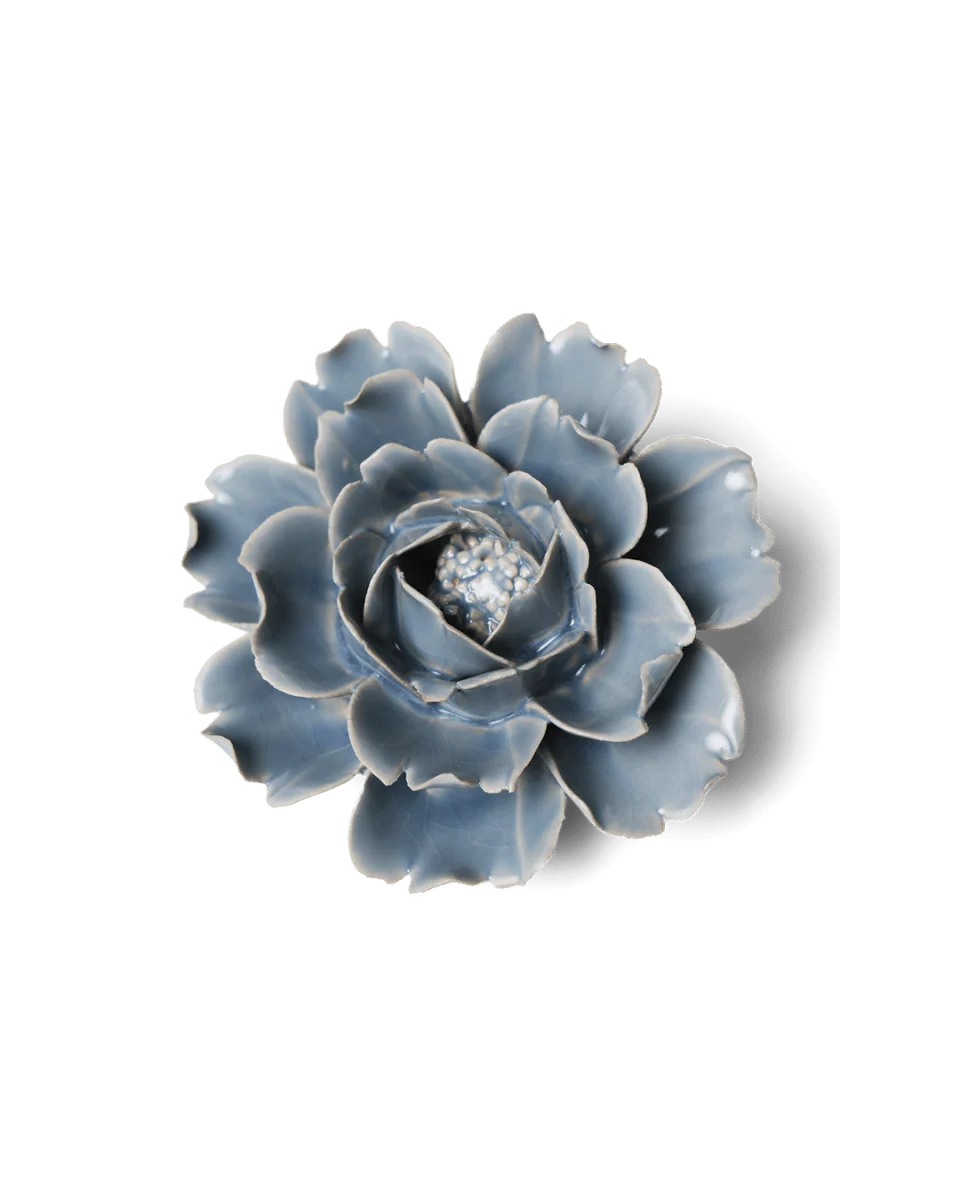 Pastel Blue Rose Ceramic Flower