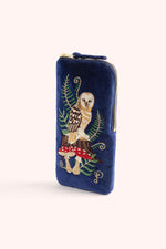 Powder Velvet Embroidered Glasses Case