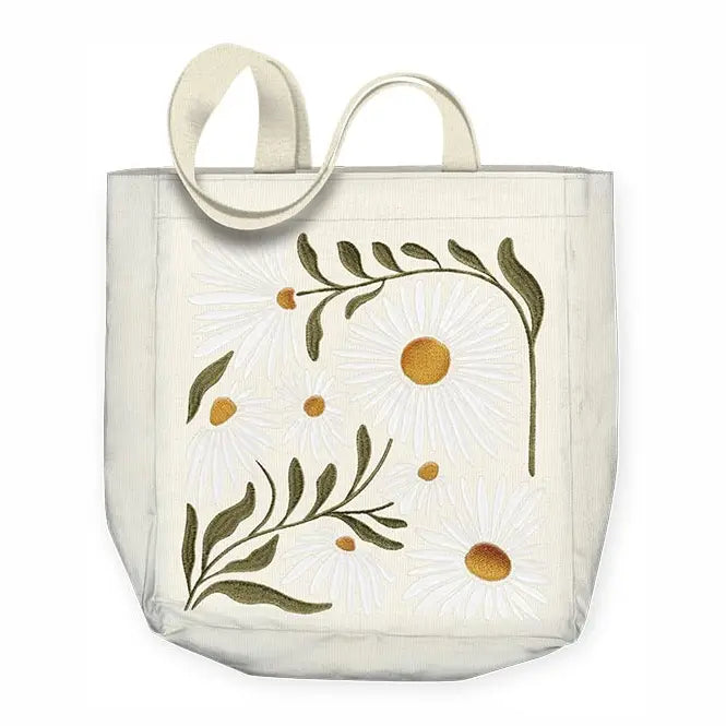 Daisy Embroidered Tote Bag