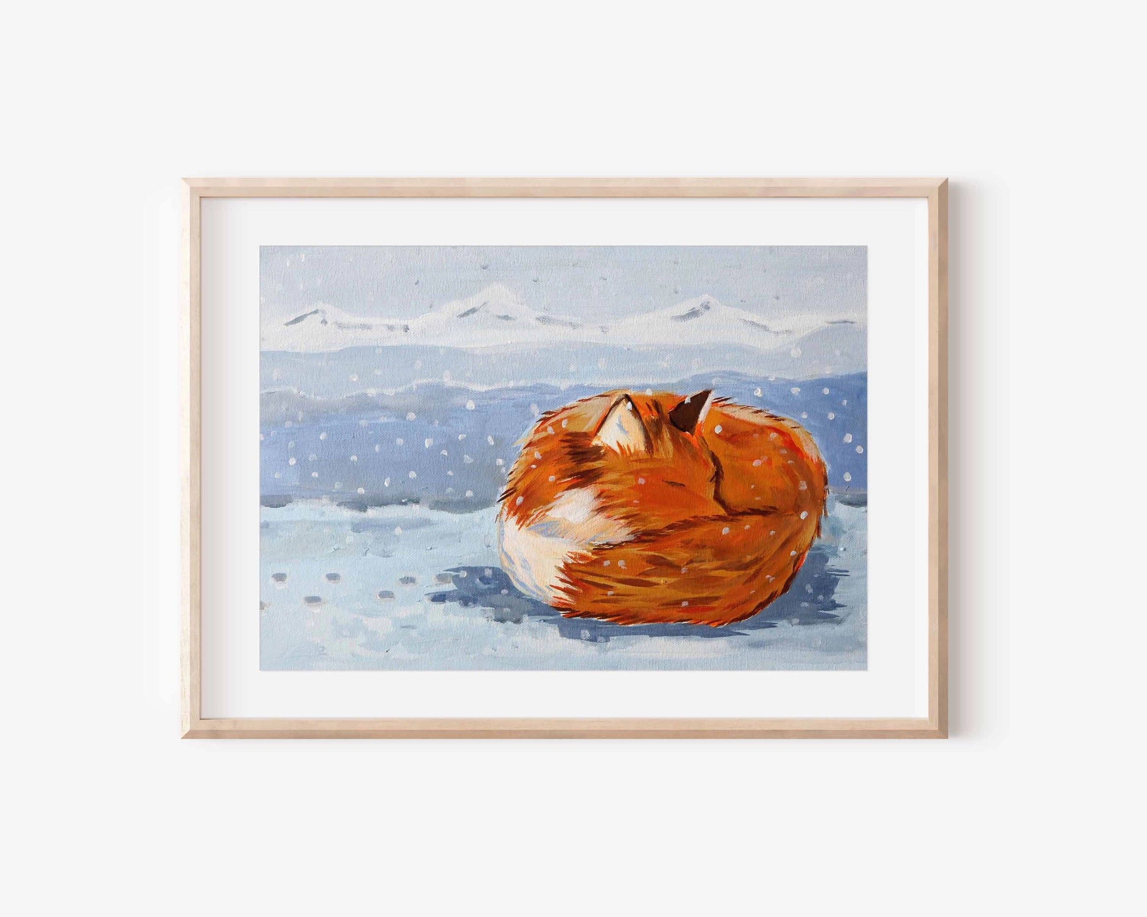 Curled and Cozy Fox Print