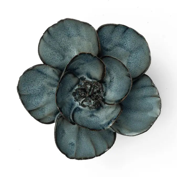 Navy Poppy Ceramic Flower