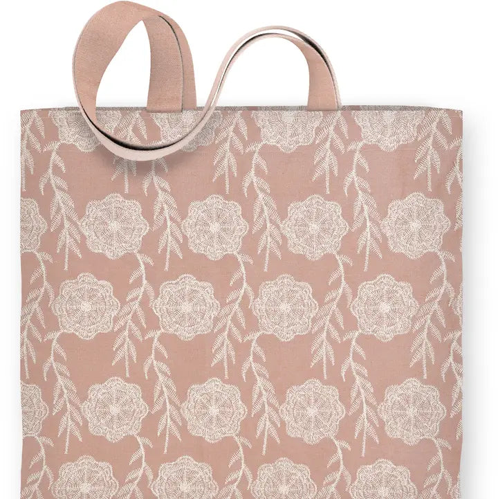 Peony Embroidered Tote Bag
