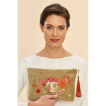 Powder Velvet Zip Pouch
