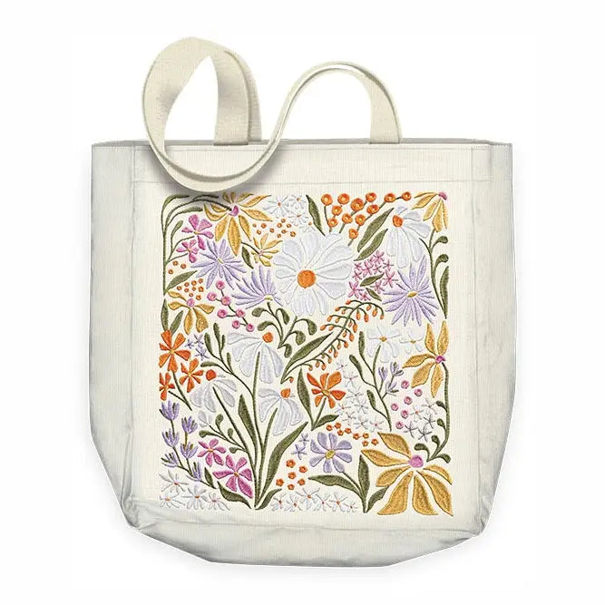 Wildflower Embroidered Tote Bag