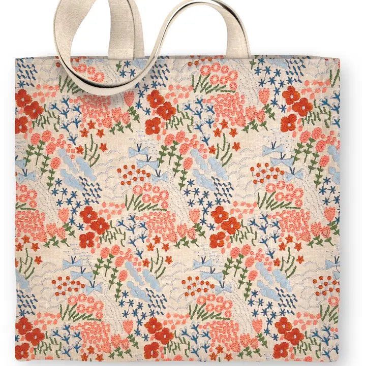 Wildflower Meadow Embroidered Tote Bag