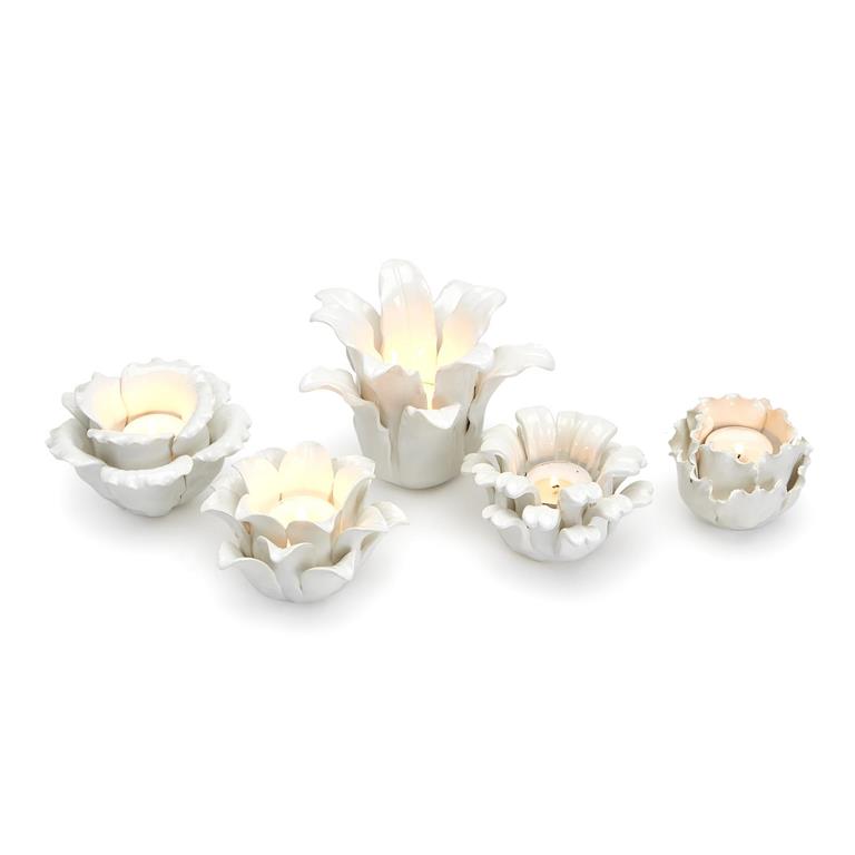 Terra White Succulent Tea Light Holders