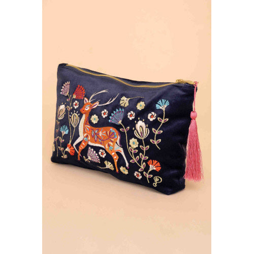 Powder Velvet Zip Pouch