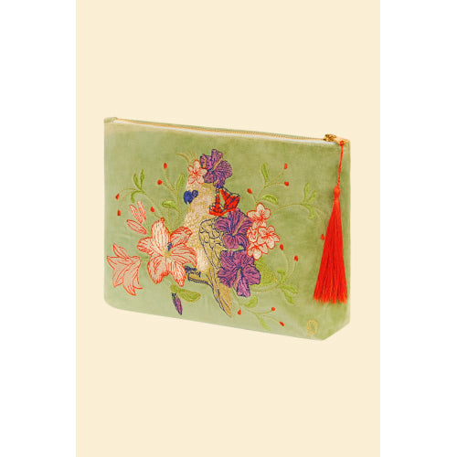 Powder Velvet Zip Pouch
