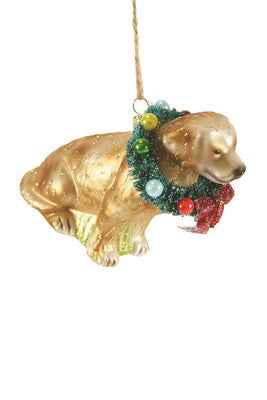 Cody Foster Festive Yellow Lab Ornament