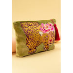 Powder Velvet Zip Pouch